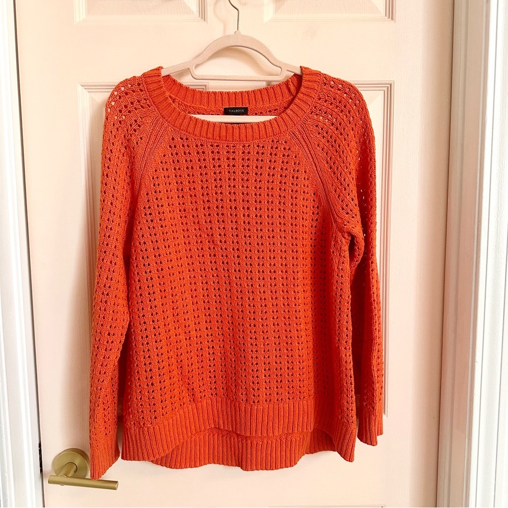 Orange knit Talbots pullover